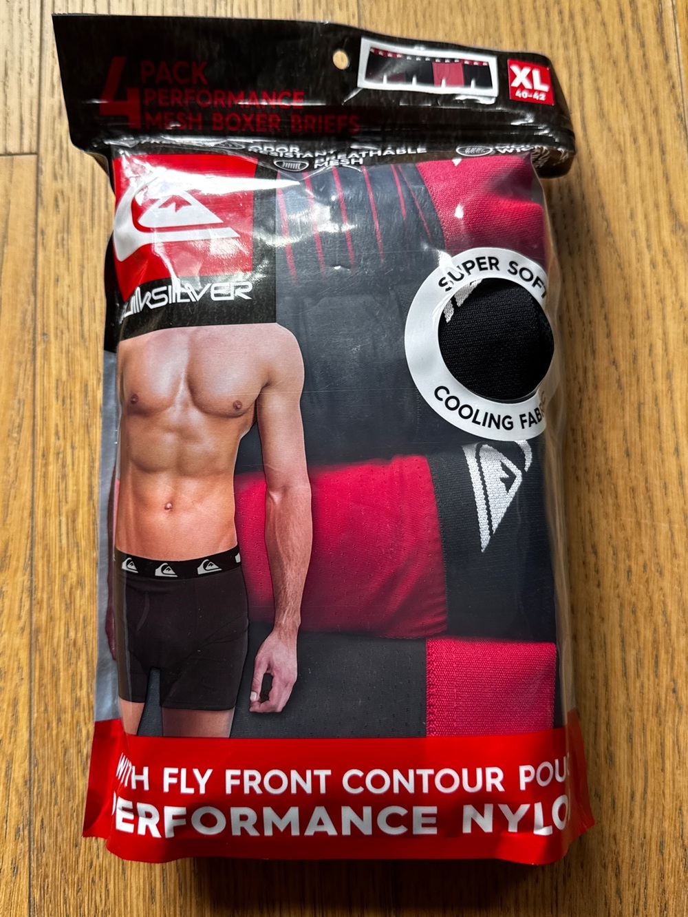 Quicksilver 4 Pack Men’s Boxer Briefs Fly Front Tag Free, NWT Size XL